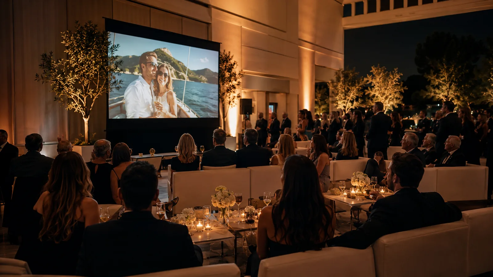 A live slideshow on the venue screen